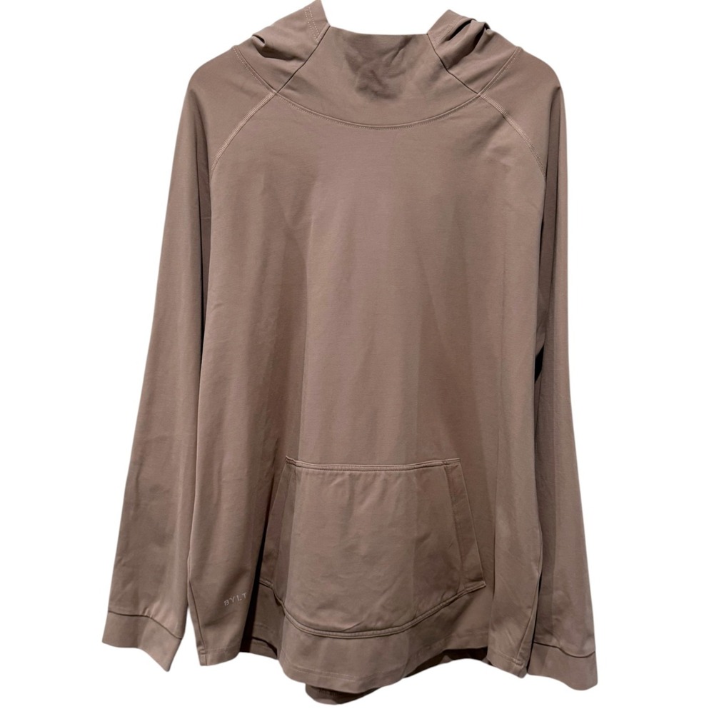 Bylt Hoodie Mens XXL Brown Long Sleeve Premium Performance Pullover Stretch